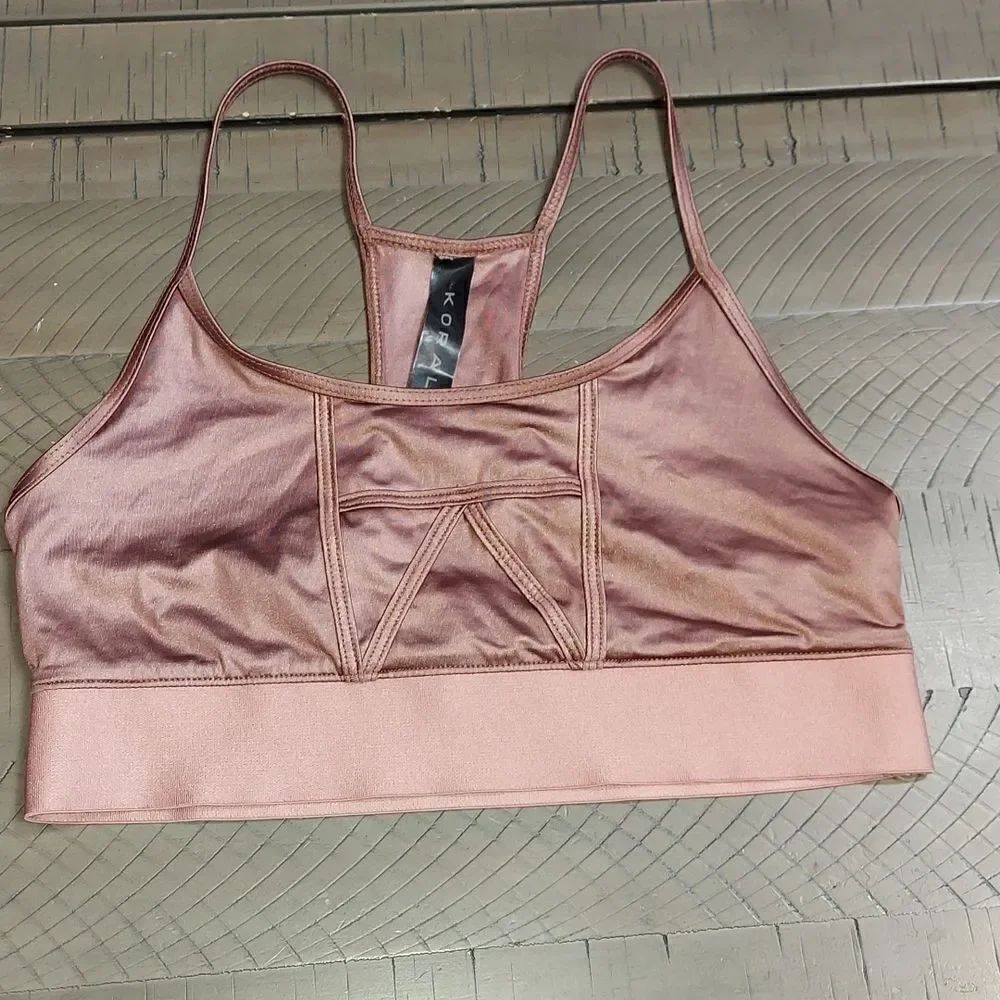 Koral Rosegold Sports Bra Sz S